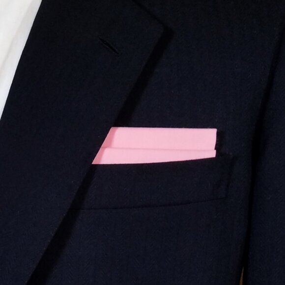 NEW Pink 100% Cotton Pre-Folded Pocket Square Handkerchief Insert - Picture 2 of 5